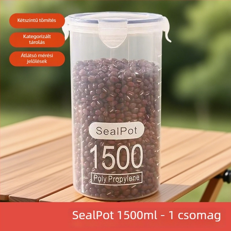 Ke wanhong Átlátszó zárható ételtároló doboz nassolnivalókhoz és gabonafélékhez — műanyag, kör alakú, 501–800 ml, Modern minimalista stílus