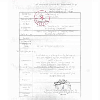 Kétrészes röntgenvédő mellény ólom-gumi kompozitból, 3 kg, radiológiai/CT védelem, ólomekvivalens opciók: 0.25, 0.35, 0.5, 0.125, 0.175