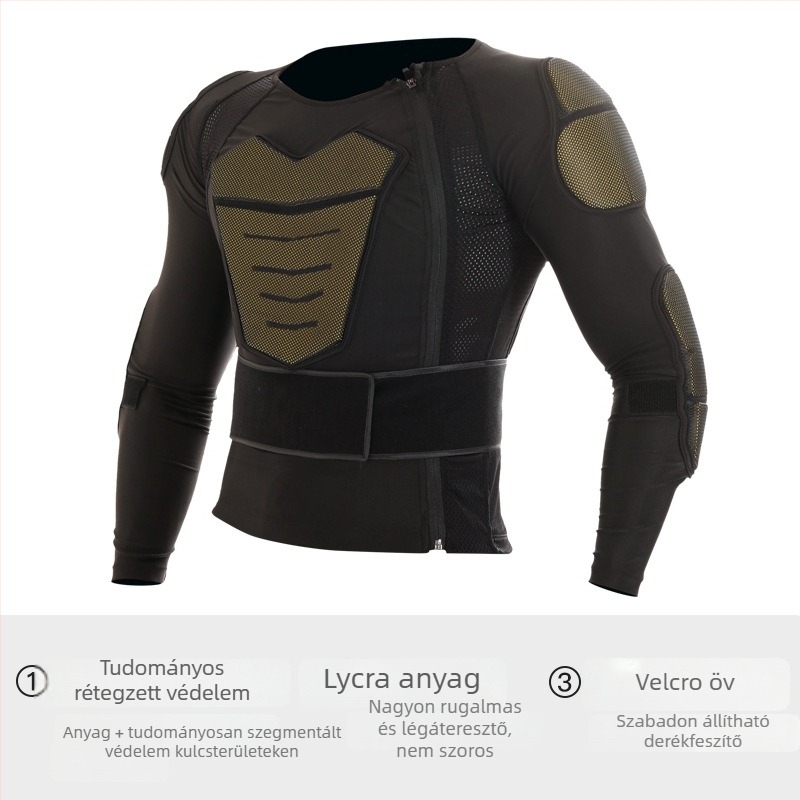 Sportvédő páncél Lycra EVA anyagból, vállvédővel és derékvédővel, márka nélküli