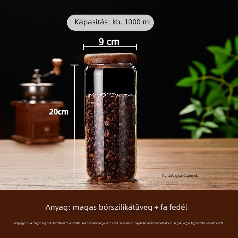 Ruibang üveg zárható tárolóedények, hengeres, 301–500 ml, mikrohullámú sütőben használható, prémium minőség