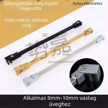Zuhanyzószoba üveg rögzítő hardver – rozsdamentes acél, fúrás nélküli telepítés, válaszfal csatlakozó, tartókeret