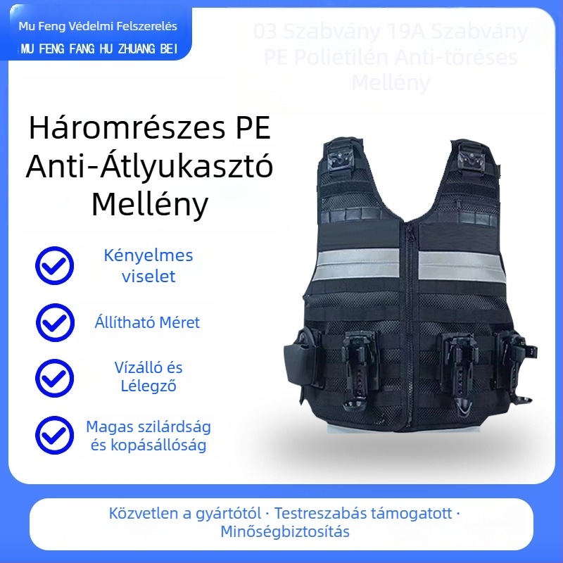 Háromrészes taktikai stab-ellenálló mellény, PE anyag, törzsvédelem, Ga68-2019 szabvány, légáteresztő, súly 2,0 kg