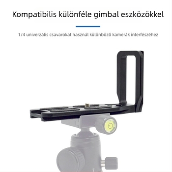 Kamera gyorskioldó tábla, L-típusú, univerzális DSLR és tükröző kamera számára, alumíniumötvözet, teher 2-5 kg, tömeg 0,128 kg