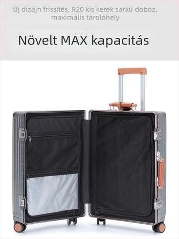 LETOO Alumínium Keretes Kabin és Utazótáska, TSA Jelszózár, USB Port és Telefon-tartó, 20 hüvelykes Kabin és 24 hüvelykes Utazótáska, Bővíthető, Nedves/Száraz Elválasztás, PC Anyag, 360° Forgó Kerék, Retro Stílus, Súly 3,5 kg