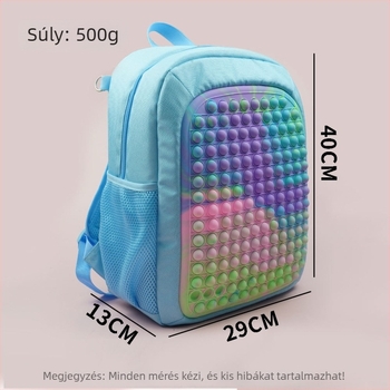 LQ049 hátizsák – szilikon anyag, tie-dye mintázat, görbült vállpántok, kopásálló és tehercsökkentő.