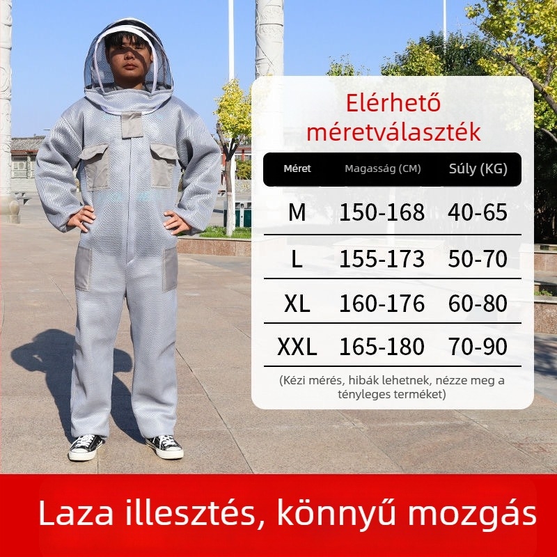 Bee Warrior Méhészkedő Overall, egy darabból, poliészter, 290 g, méhészeti használatra