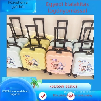 Gyerekeknek szóló ABS utazótáska nyomtatott mintákkal, bővíthető dizájn, cipzáras zárás, vízálló és kopásálló, univerzális kerekek