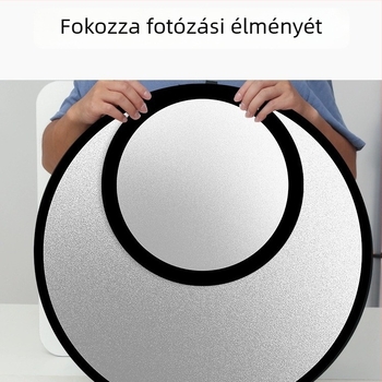 Fotóreflektor, öt‑in‑egy kör alakú összecsukható, beltéri és kültéri használatra, modell Combination, súly 0,2 kg