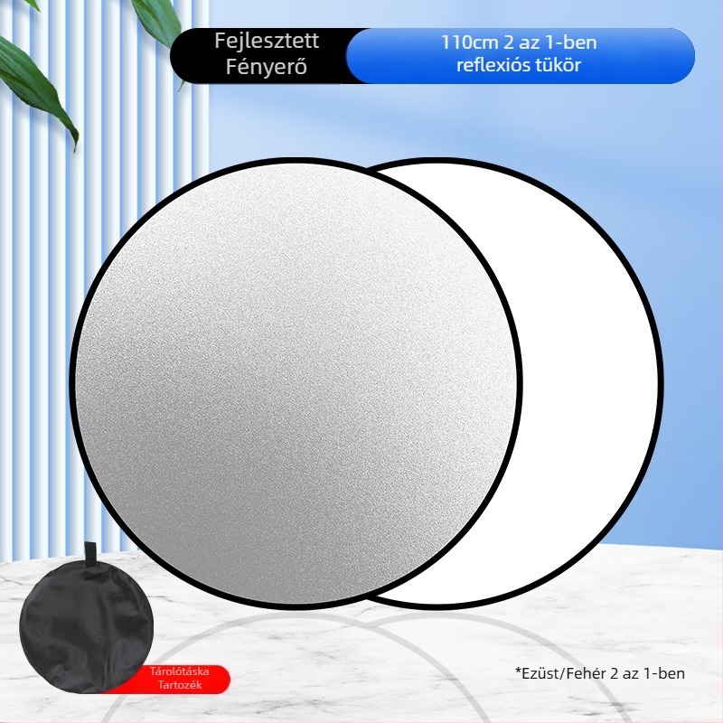 Fotóreflektor, öt‑in‑egy kör alakú összecsukható, beltéri és kültéri használatra, modell Combination, súly 0,2 kg