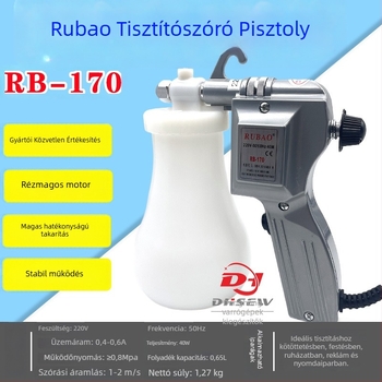 RB-170 dezinficáló permetezőpisztoly ötvözet testtel, 40 W, permetezési távolság 1000 mm