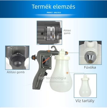 Dezinfekciós permetezőpisztoly ruházathoz, fém test, 40W, modell 170