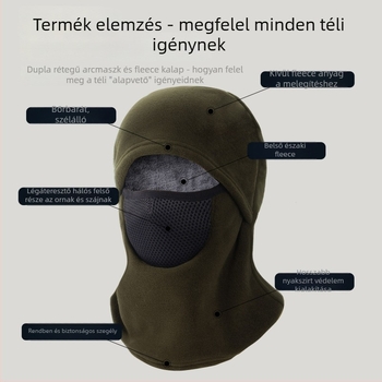 Camouflager kerékpáros maszk, poliészter anyag, uniszex dizájn, termékkód Zrjrwz