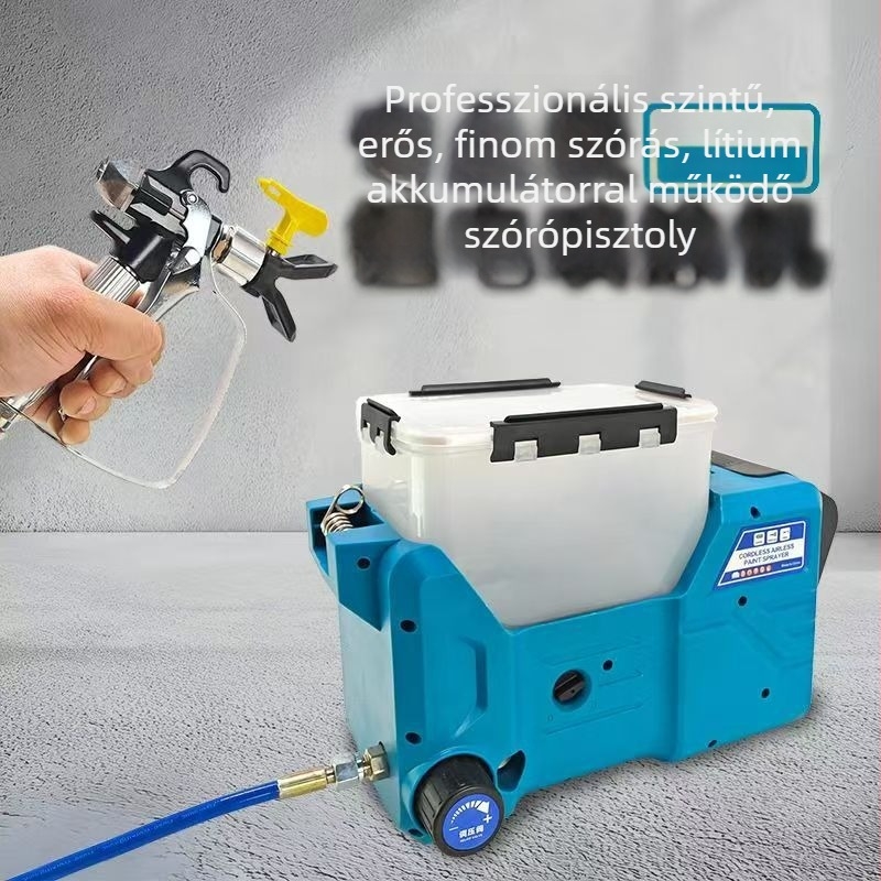 Lítium-ion akkumulátoros elektromos spraypisztoly háztartási latex festéshez, műanyag ház, testreszabható opciók