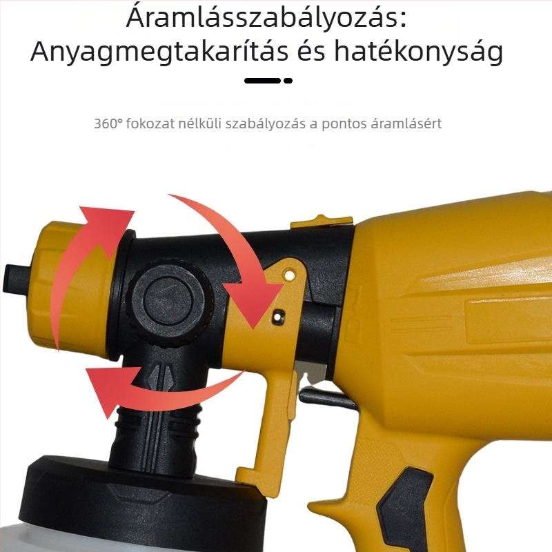 AC elektromos festékszóró – nagy teljesítmény, energiatakarékos működés, 450W, 200V, fúvóka 1,5 mm, edény 1000 ml, alkalmas festésre és fertőtlenítésre