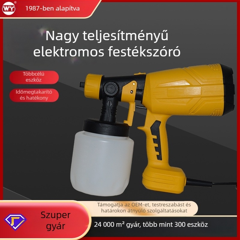 AC elektromos festékszóró – nagy teljesítmény, energiatakarékos működés, 450W, 200V, fúvóka 1,5 mm, edény 1000 ml, alkalmas festésre és fertőtlenítésre