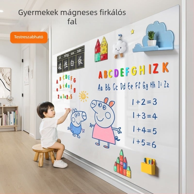 Gyerekeknek szóló egyrészes fehér tábla a falra - PET keret, PET panel, Little ruishi, Specifikáció 1
