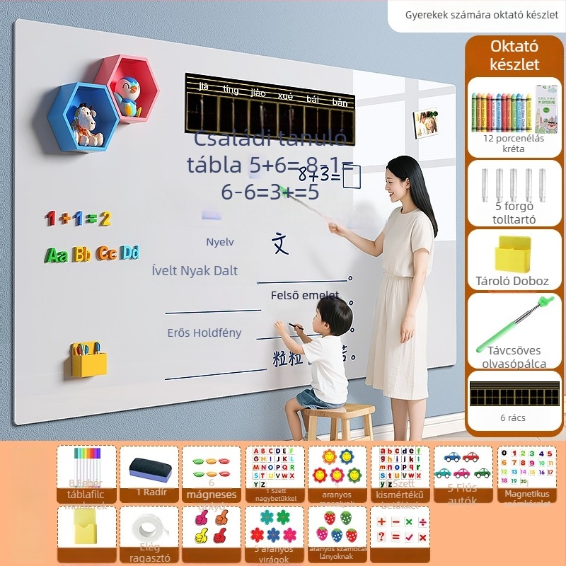 Gyerekeknek szóló egyrészes fehér tábla a falra - PET keret, PET panel, Little ruishi, Specifikáció 1