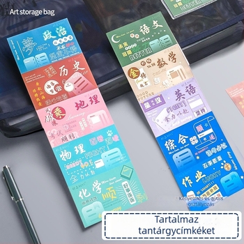 A3 Dokumentumtároló táska nylon hálós anyagból, cipzár, egyszerű stílus, sokoldalú irodai és diák használatra