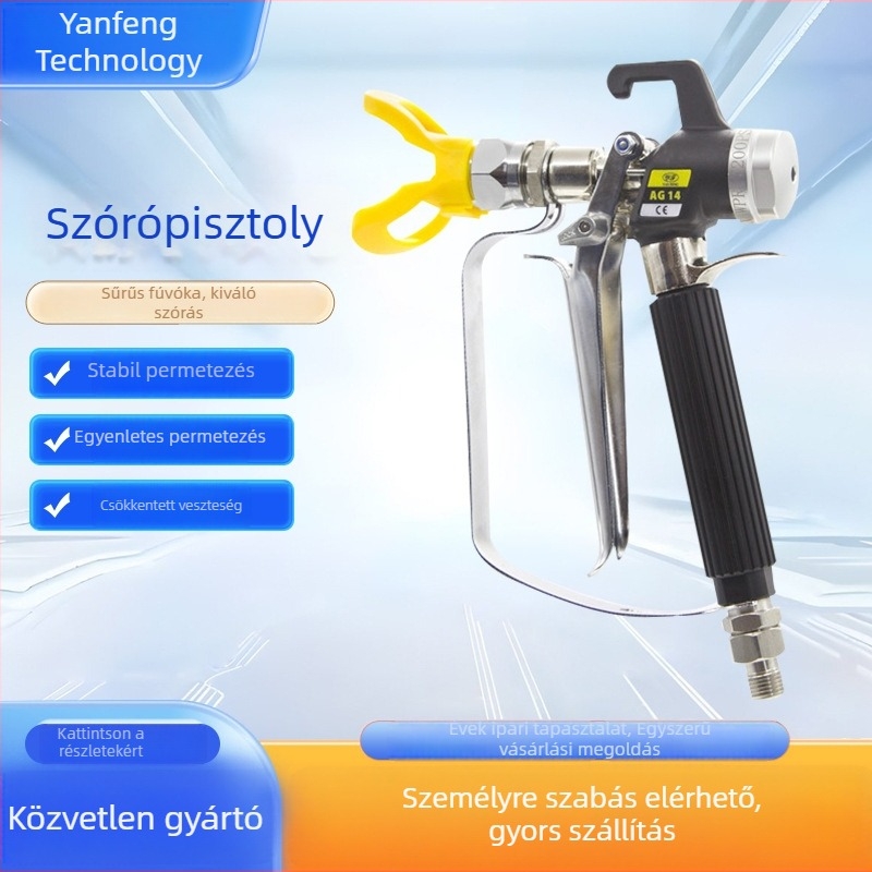 Rock Peak légmentes festékszóró pisztoly, kompakt, hordozható kézi használatra, új modell