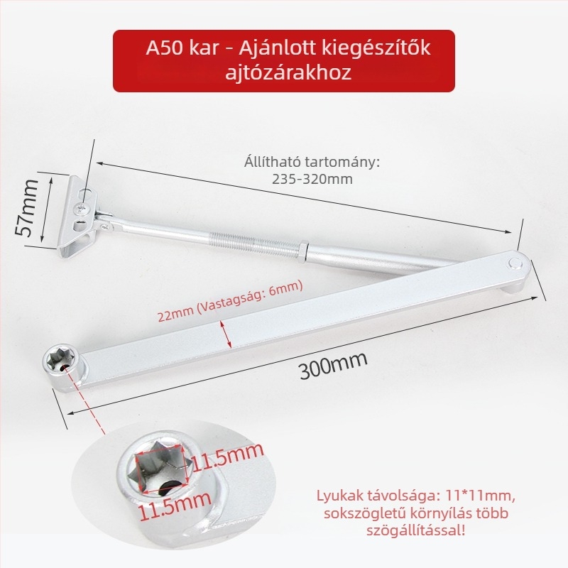 Ajtócsukó alkatrészek készlete – A40 kar, öntöttvas, etnikus stílus