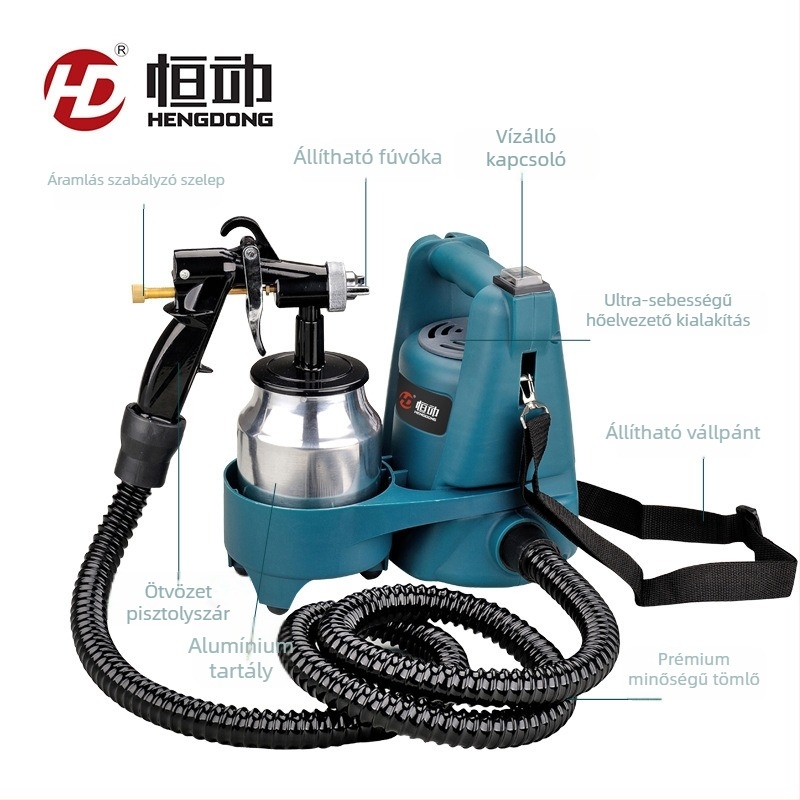 HD-3010 Elektromos airless festékszóró latexhez – max nyomás 240, teljesítmény 800 W, súly 3 kg, márka Fong Coleman