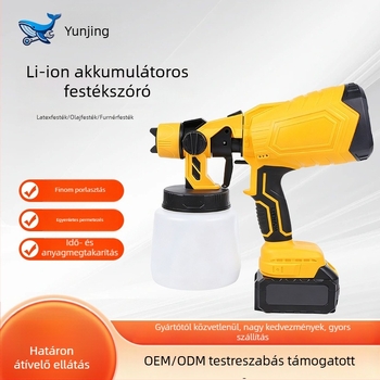 Cloud Whale Elektromos magasnyomású spraypisztoly kivehető lítium-ion akkumulátorral, újratölthető autóipari latex festéshez