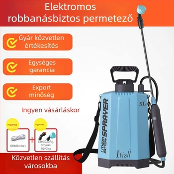 Elektromos öntöző permetező, hordozható kézi nyomású spray, műanyag kivitel, licencelt magáncímke