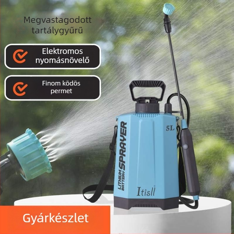 Elektromos öntöző permetező, hordozható kézi nyomású spray, műanyag kivitel, licencelt magáncímke