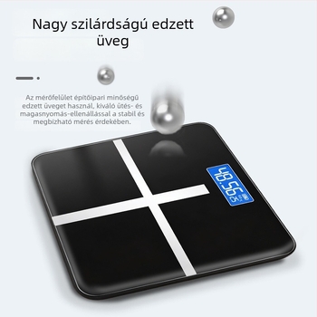 CB2615 okos Bluetooth testzsírmérleg, LCD 60x24, 0,2–180 kg, edzett üveg, USB-C tölthető