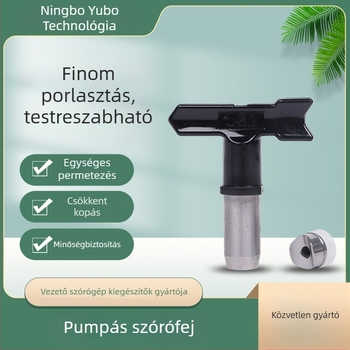 Légmentes rozsdamentes acél elektromos festékszóró pisztoly kopásálló fúvóka