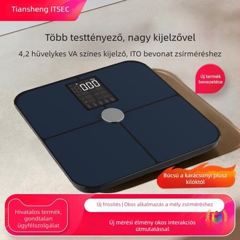 Bluetooth-szal működő testsúly mérleg, iOS alkalmazás, 4 magas pontosságú szenzor, 0,3–180 kg tartomány, Edzett üveg