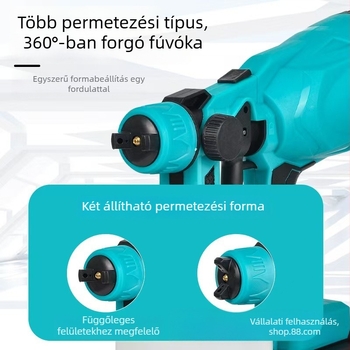Többcélú újratölthető lítium-akkumulátoros festékszóró háztartási használatra – 21V, alkalmas festésre, dekorációra és fertőtlenítésre