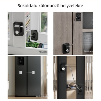 Gyermekbiztonsági zár szekrényekhez és fiókokhoz - ABS anyag, No-punch jelszavas ablakzár, modern egyszerű stílus