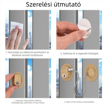 Gyermekbiztonsági zár szekrényekhez és fiókokhoz - ABS anyag, No-punch jelszavas ablakzár, modern egyszerű stílus