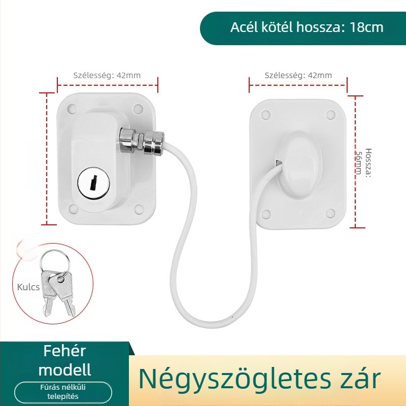 Gyermekbiztonsági zár szekrényekhez és fiókokhoz - ABS anyag, No-punch jelszavas ablakzár, modern egyszerű stílus