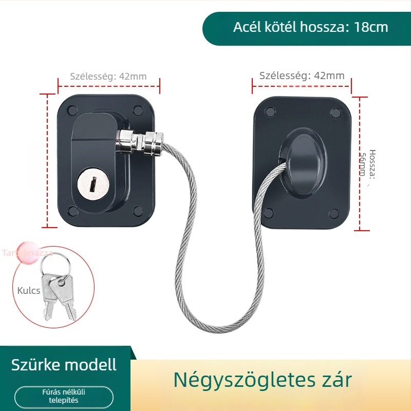Gyermekbiztonsági zár szekrényekhez és fiókokhoz - ABS anyag, No-punch jelszavas ablakzár, modern egyszerű stílus