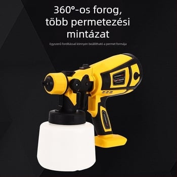 Elektromos festékszóró lítium akkumulátoros, 900 ml tartály, 1,8 mm fúvóka, 220V, 1,5 kg