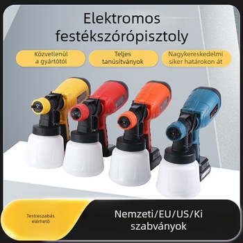 Mingsheng Újratölthető lítium-akkumulátoros elektromos spraypisztoly, 900 ml tartály, 1,8 mm fúvóka, 220 V, nettó tömeg 1,5 kg