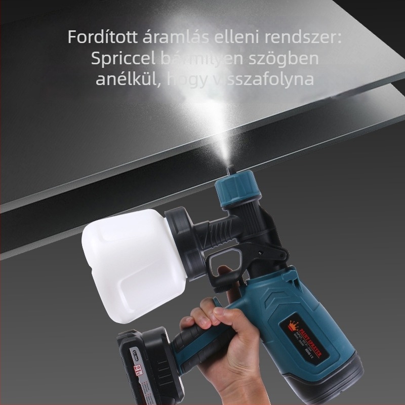 Mingsheng Újratölthető lítium-akkumulátoros elektromos spraypisztoly, 900 ml tartály, 1,8 mm fúvóka, 220 V, nettó tömeg 1,5 kg