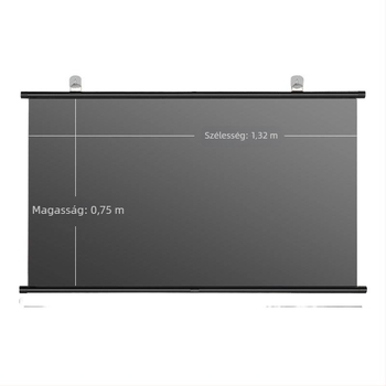 Hordozható anti-glare vetítővászon falra szerelhető kampóval, fúrás nélkül