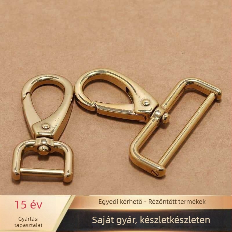 Leválasztható kampó táskákhoz tiszta rézből — kulcstartó kampó, hardver táskákhoz mozgó csavarrúddal