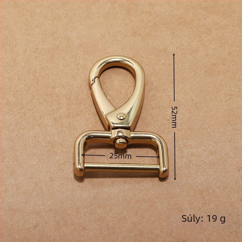 Leválasztható kampó táskákhoz tiszta rézből — kulcstartó kampó, hardver táskákhoz mozgó csavarrúddal