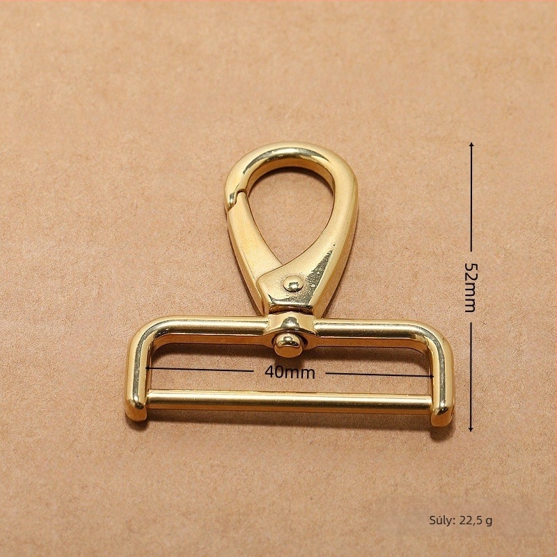 Leválasztható kampó táskákhoz tiszta rézből — kulcstartó kampó, hardver táskákhoz mozgó csavarrúddal