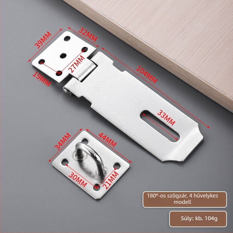 Rozsdamentes acél hasp ajtókhoz és szekrényekhez, szálcsiszolt felület, modern minimalist stílus