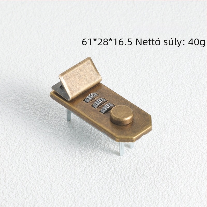 Háromjegyű kombinációs zár, cinkötvözet, modell FMMS01, Linglang hardware, poggyászhoz való zár