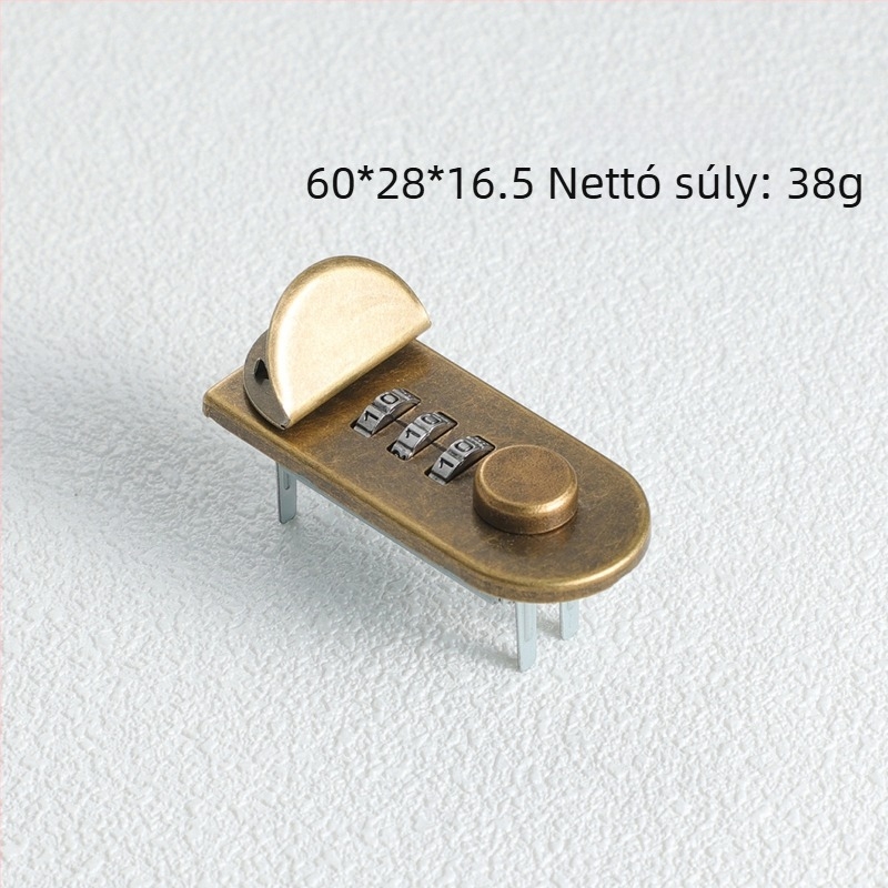 Háromjegyű kombinációs zár, cinkötvözet, modell FMMS01, Linglang hardware, poggyászhoz való zár