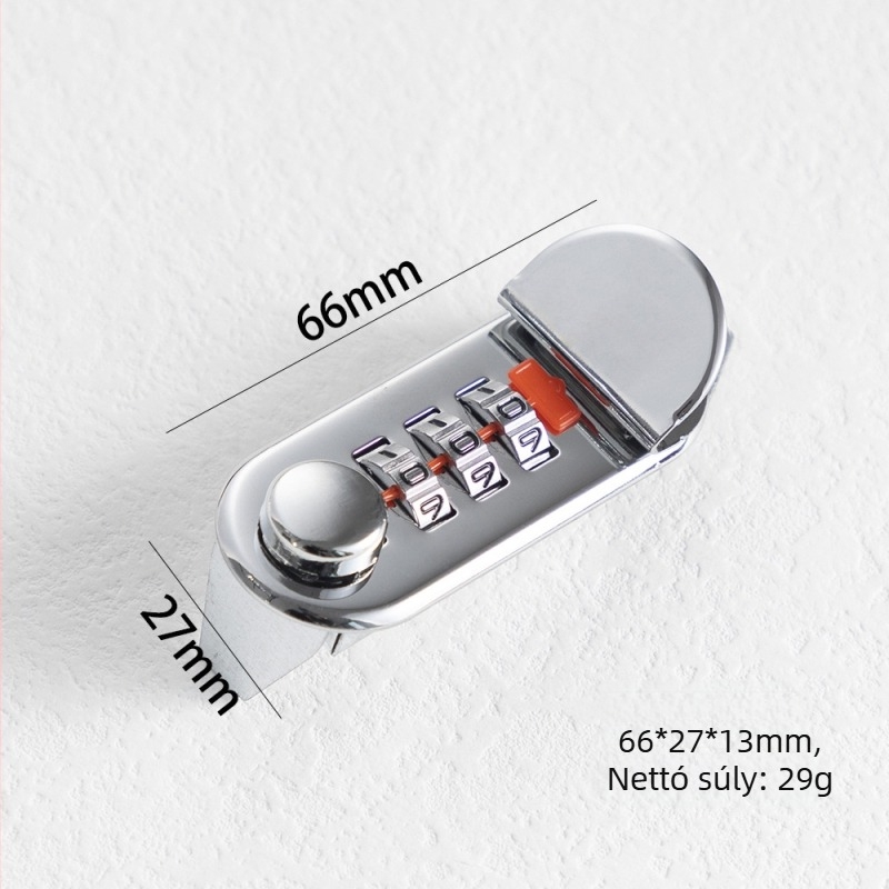 Háromjegyű kombinációs zár, cinkötvözet, modell FMMS01, Linglang hardware, poggyászhoz való zár