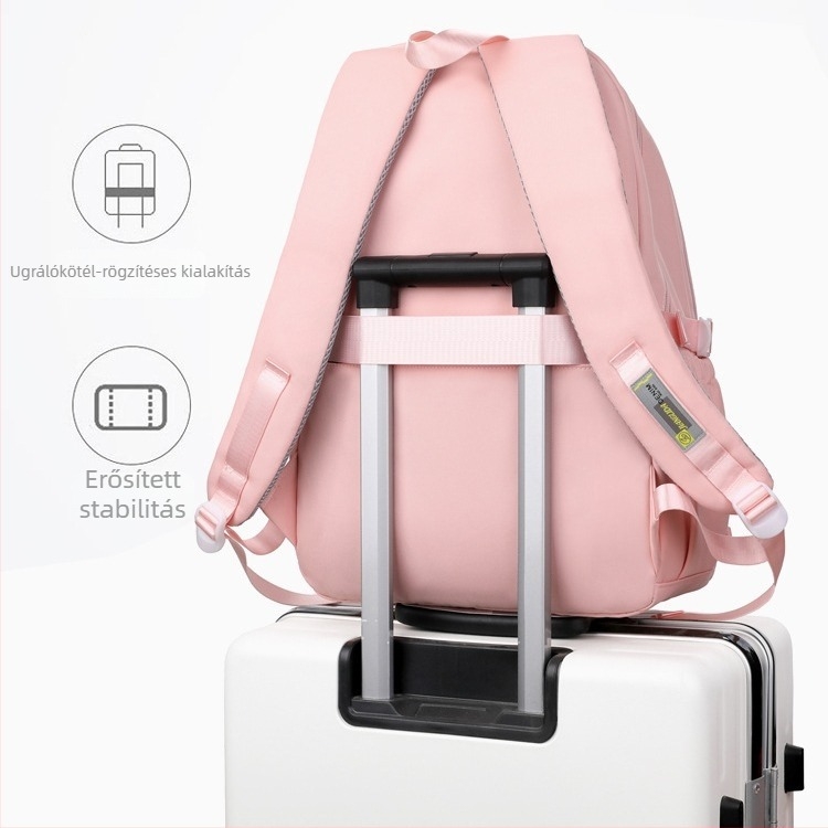 Lányiskolatáska – Oxford anyag, 20-35L, vízálló, kompatibil 15 hüvelykes laptophoz