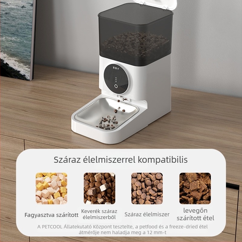 Meow Star automata etető készülék alkalmazásvezérléssel, távoli etetéssel, 4 L kapacitás