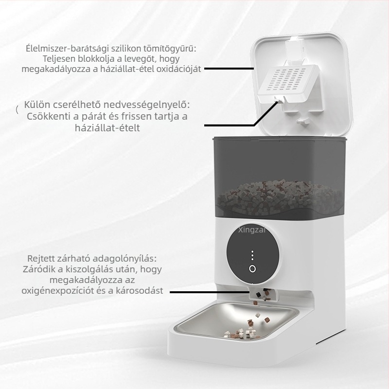 Meow Star automata etető készülék alkalmazásvezérléssel, távoli etetéssel, 4 L kapacitás
